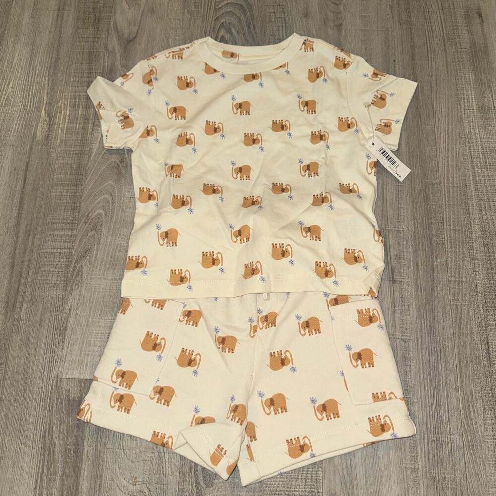 Amazon Essentials x Sofia Grainge Toddler 2T Elephant Shirt Shorts Set NWT